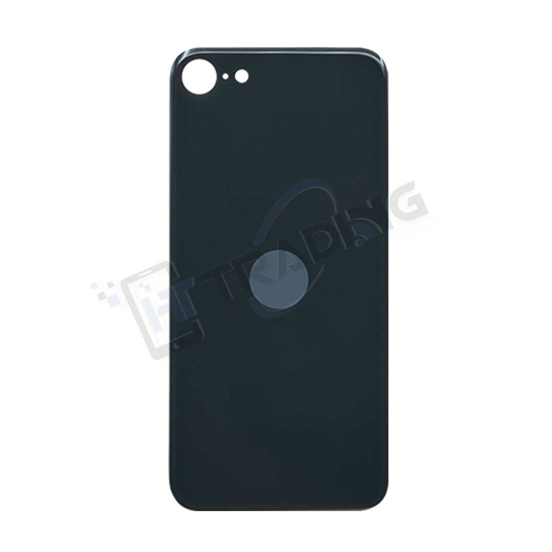 iPhone SE 2020 / 2022 Akkudeckel Glas – Premium Qualität, Schwarz, Big Hole (Großes Kameraloch)