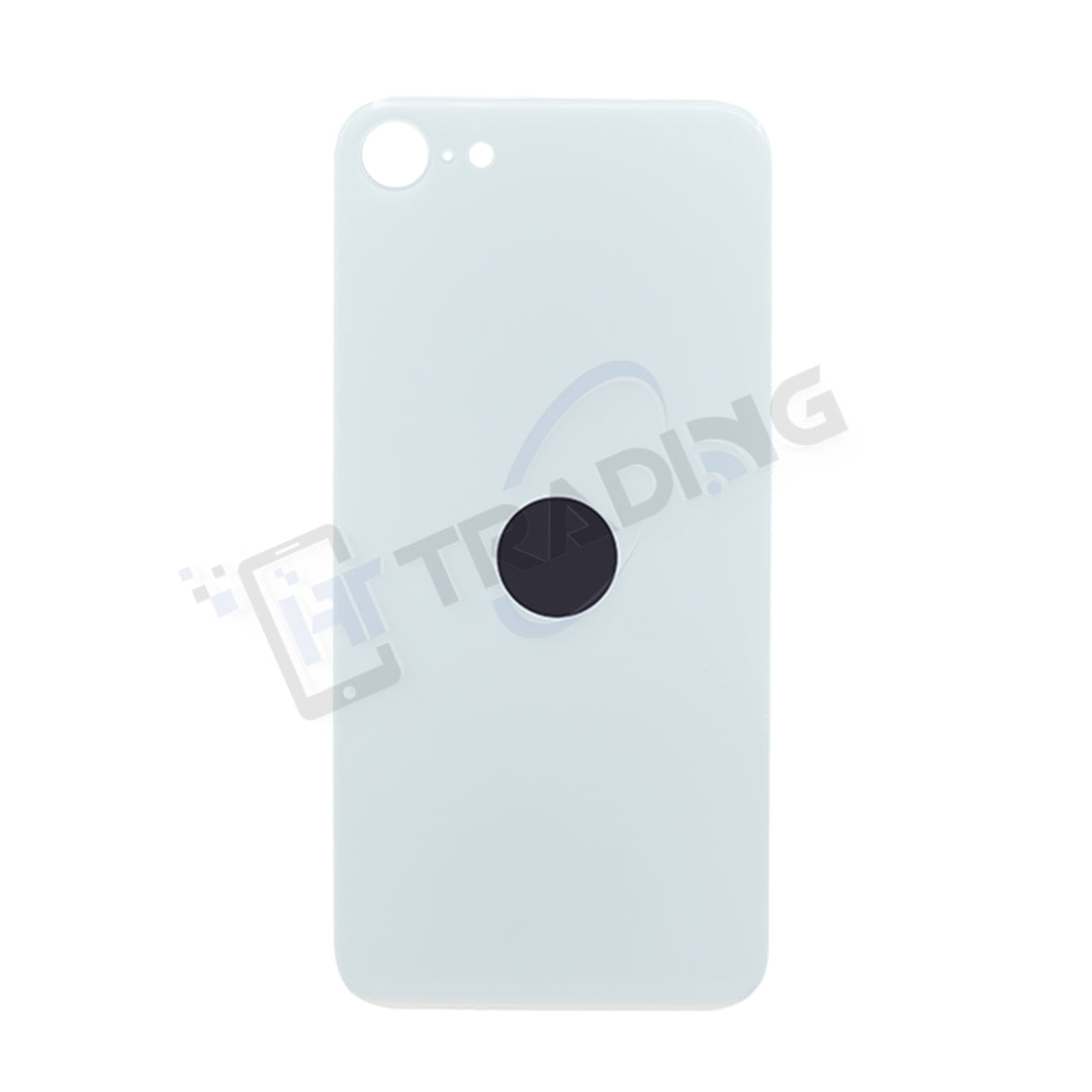 iPhone SE 2020 / 2022 Akkudeckel Glas – Premium Qualität, Weiß, Big Hole (Großes Kameraloch)
