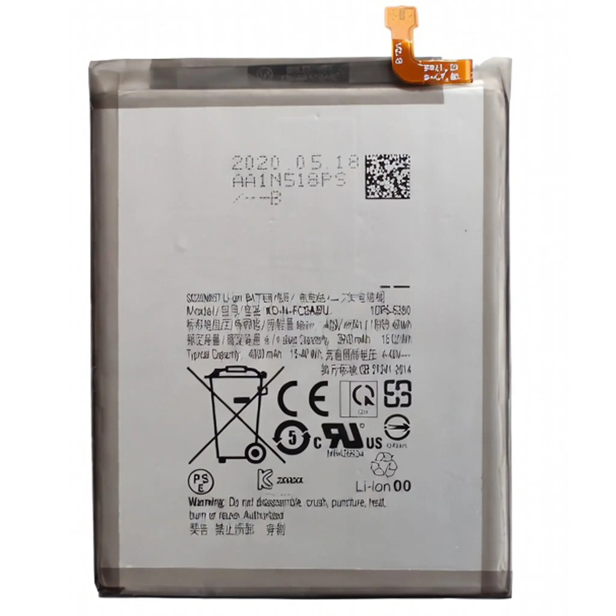 Neuer Ersatzakku EB-BA405ABE für Samsung Galaxy A40 (A405F) mit 3020 mAh Kapazität.