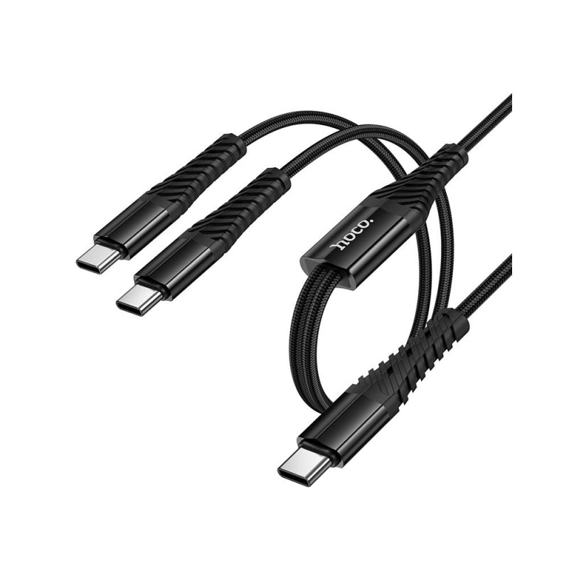 Hoco X123 USB-C auf 2x USB-C Ladekabel, 10W, 3A, 1m, Schwarz