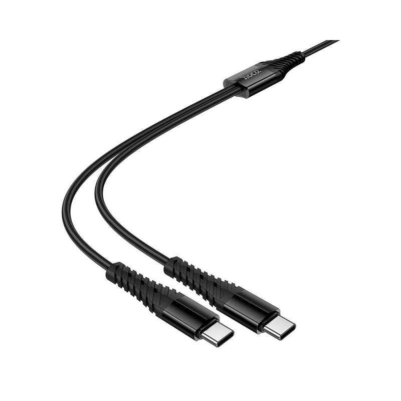 Hoco X123 USB-C auf 2x USB-C Ladekabel, 10W, 3A, 1m, Schwarz