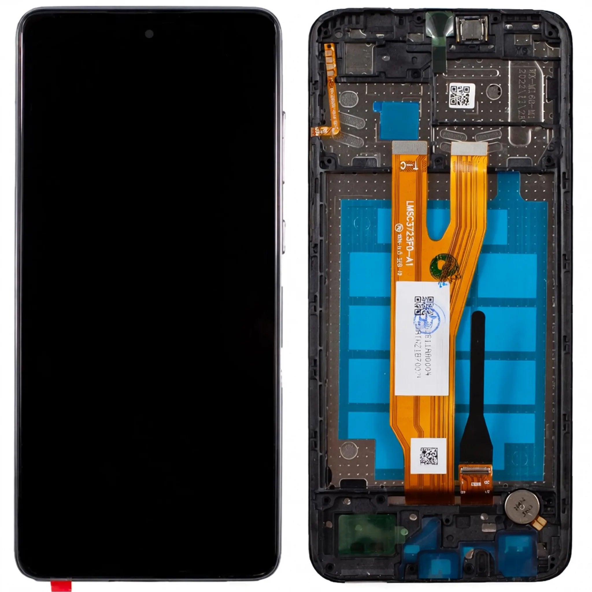 Ersatz-Display für Samsung Galaxy A03 Core (SM-A032) mit Rahmen in OEM-Qualität Schwarz.