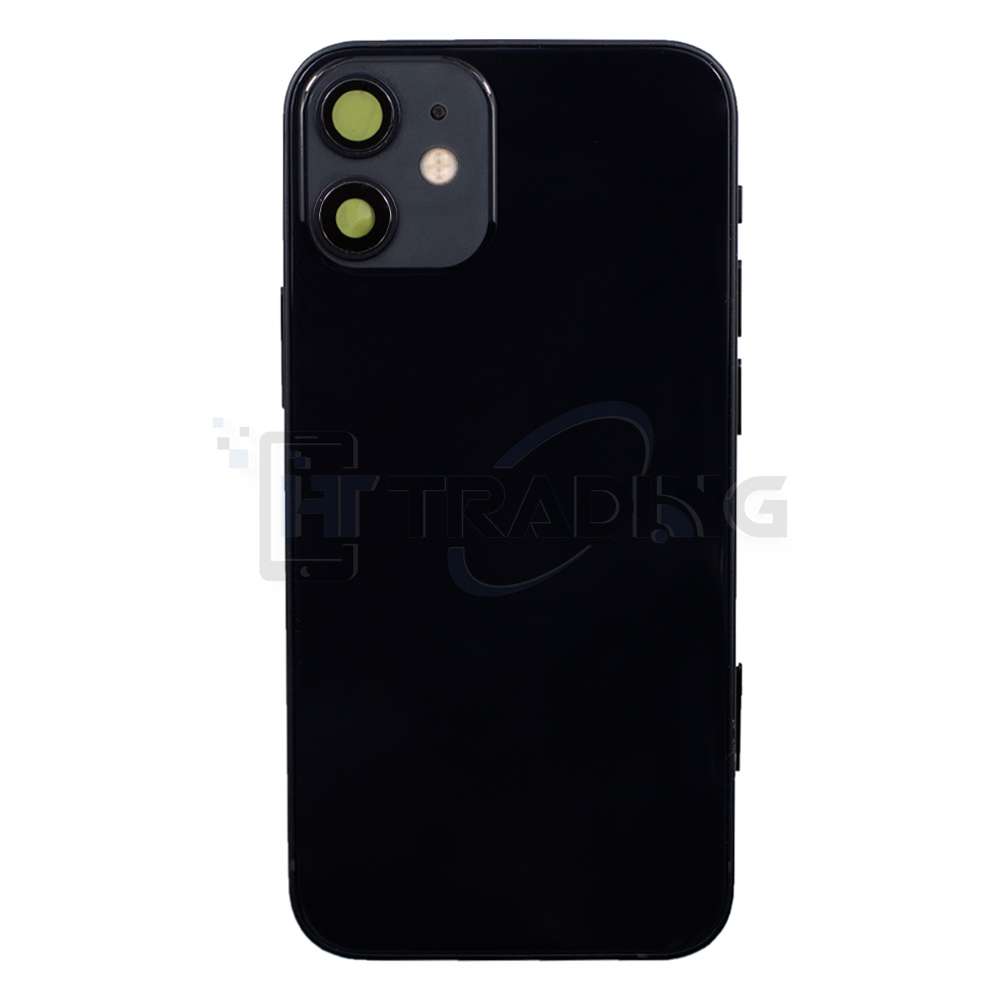 Akkudeckel Gehäuse mit klein Teile passend für iPhone 12 Mini Schwarz