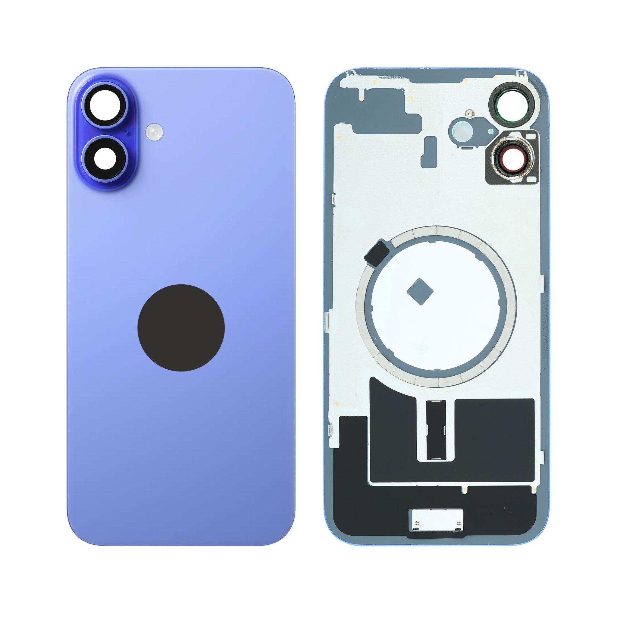 iPhone 16 Akkudeckel mit Rahmen und MagSafe Ring - Ultramarine Blau