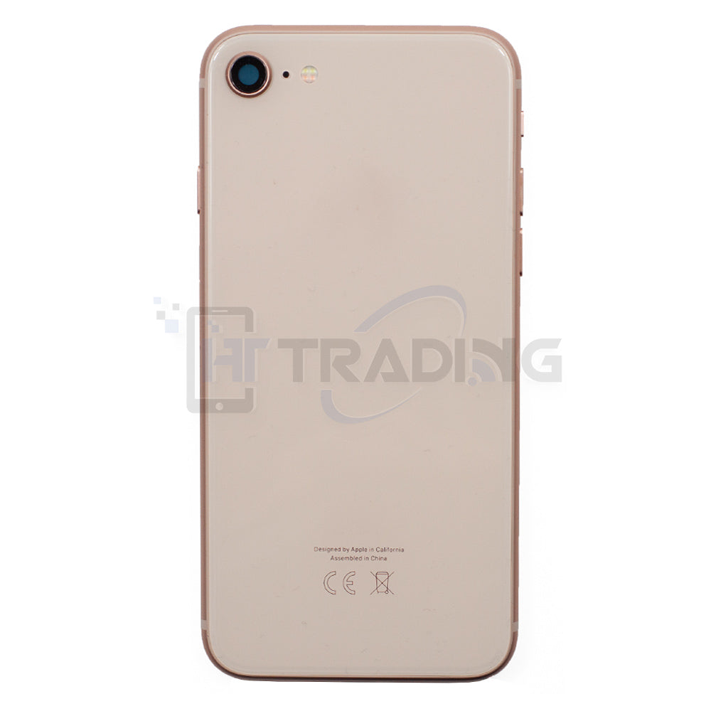 Akkudeckel Gehäuse mit klein Teile passend für iPhone 8 Gold Rose