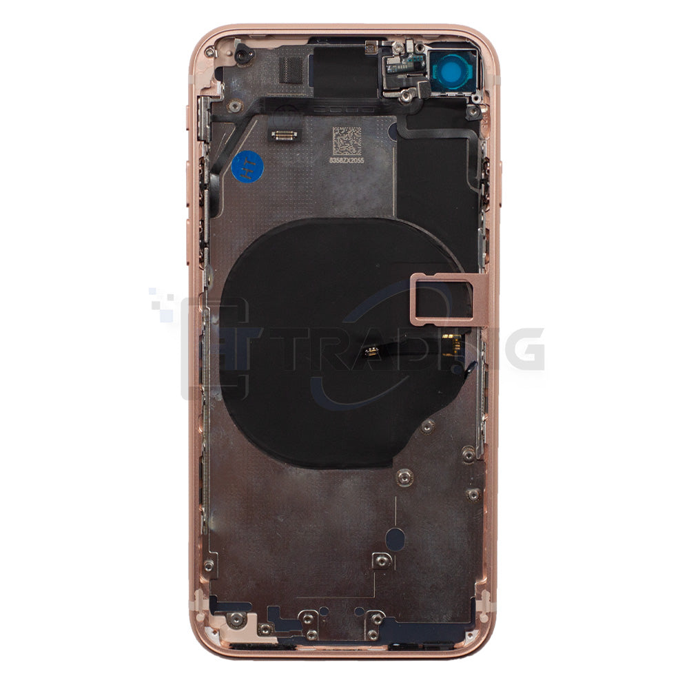 Akkudeckel Gehäuse mit klein Teile passend für iPhone 8 Gold Rose