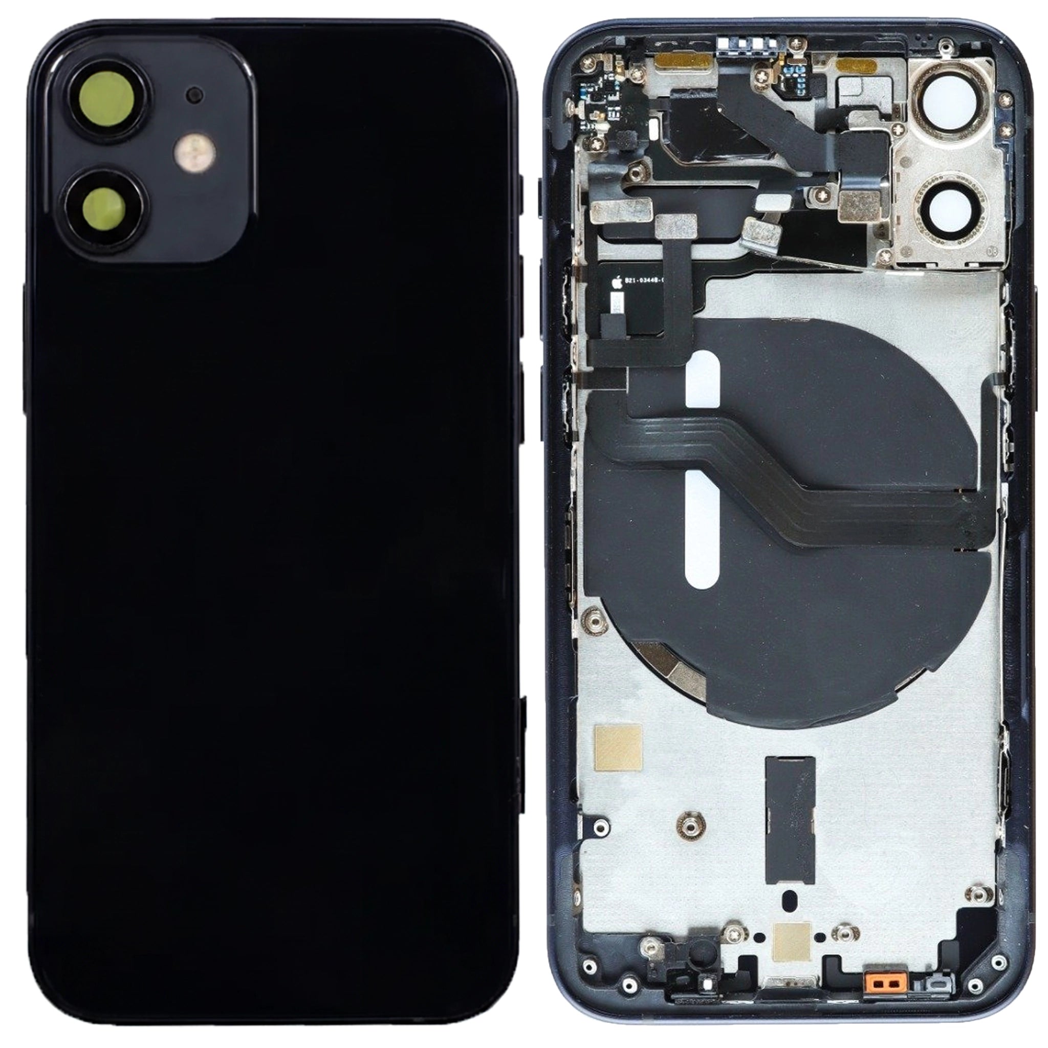 iPhone 12 Mini Akkudeckel Gehäuse mit Kleinteilen Schwarz