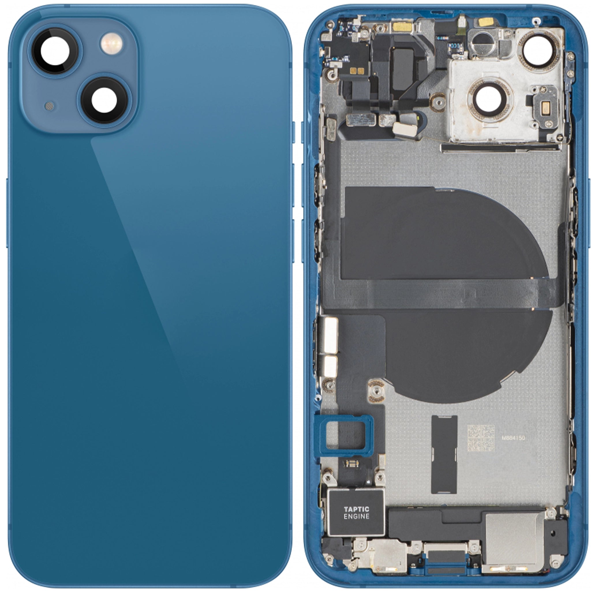 Akkudeckel Gehäuse mit klein Teile passend für iPhone 13 Blau Pulled