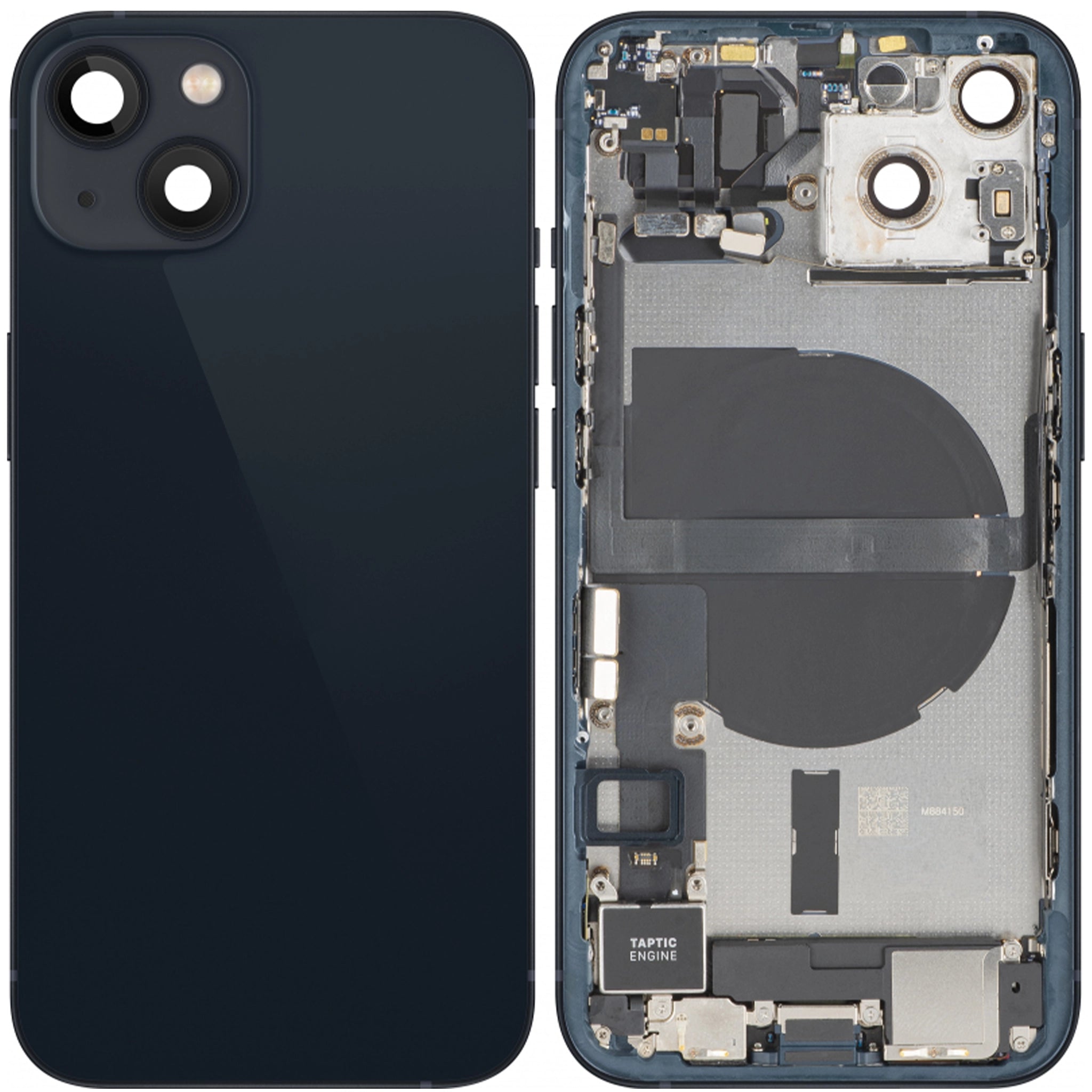 Akkudeckel Gehäuse mit klein Teile passend für iPhone 13 Schwarz