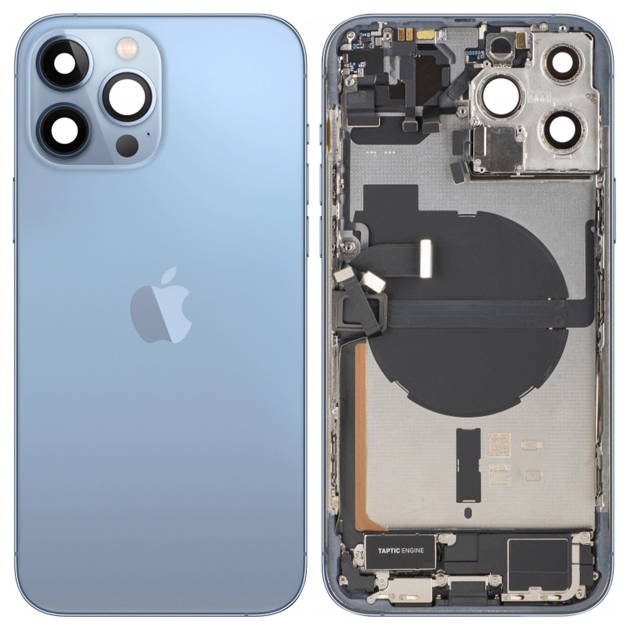 Akkudeckel Gehäuse mit klein Teile passend für iPhone 13 Pro Max Sierrablau