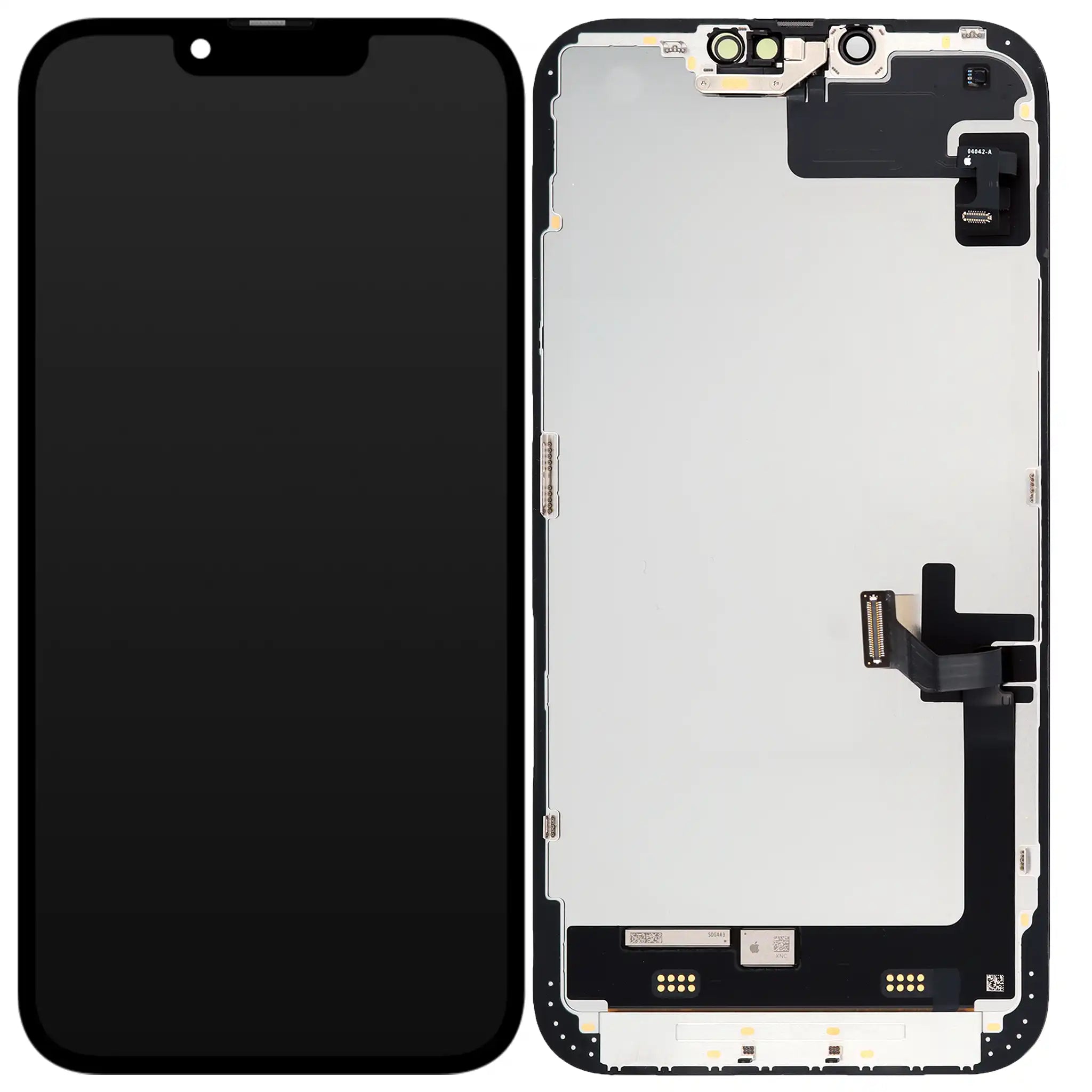 Display mit Sensor Flex für iPhone 14 Black Soft Oled 60Hz