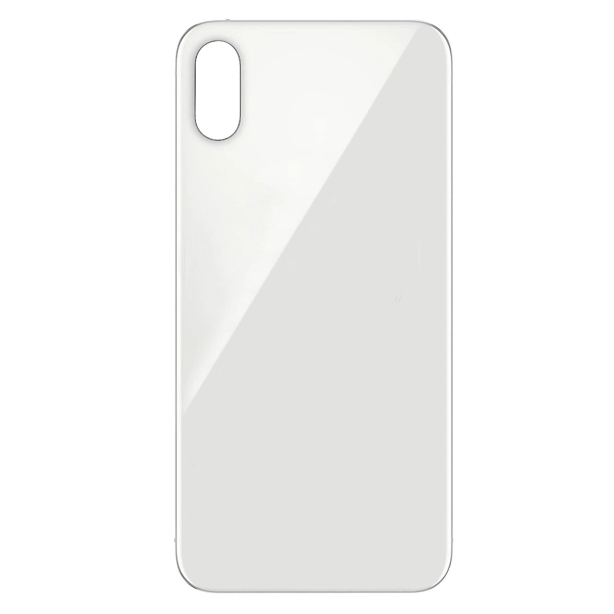 iPhone XS Akkudeckel Glas – Premium Qualität, Weiß, Big Hole (Großes Kameraloch)