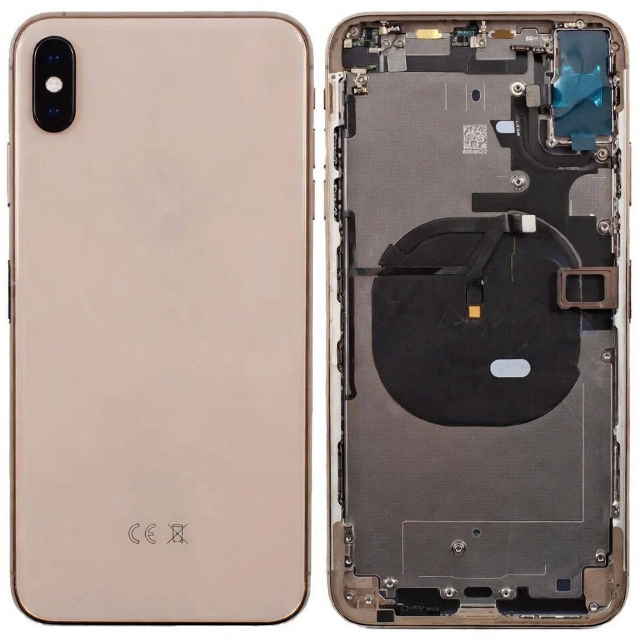 Akkudeckel Gehäuse mit klein Teile passend für iPhone Xs Max Gold