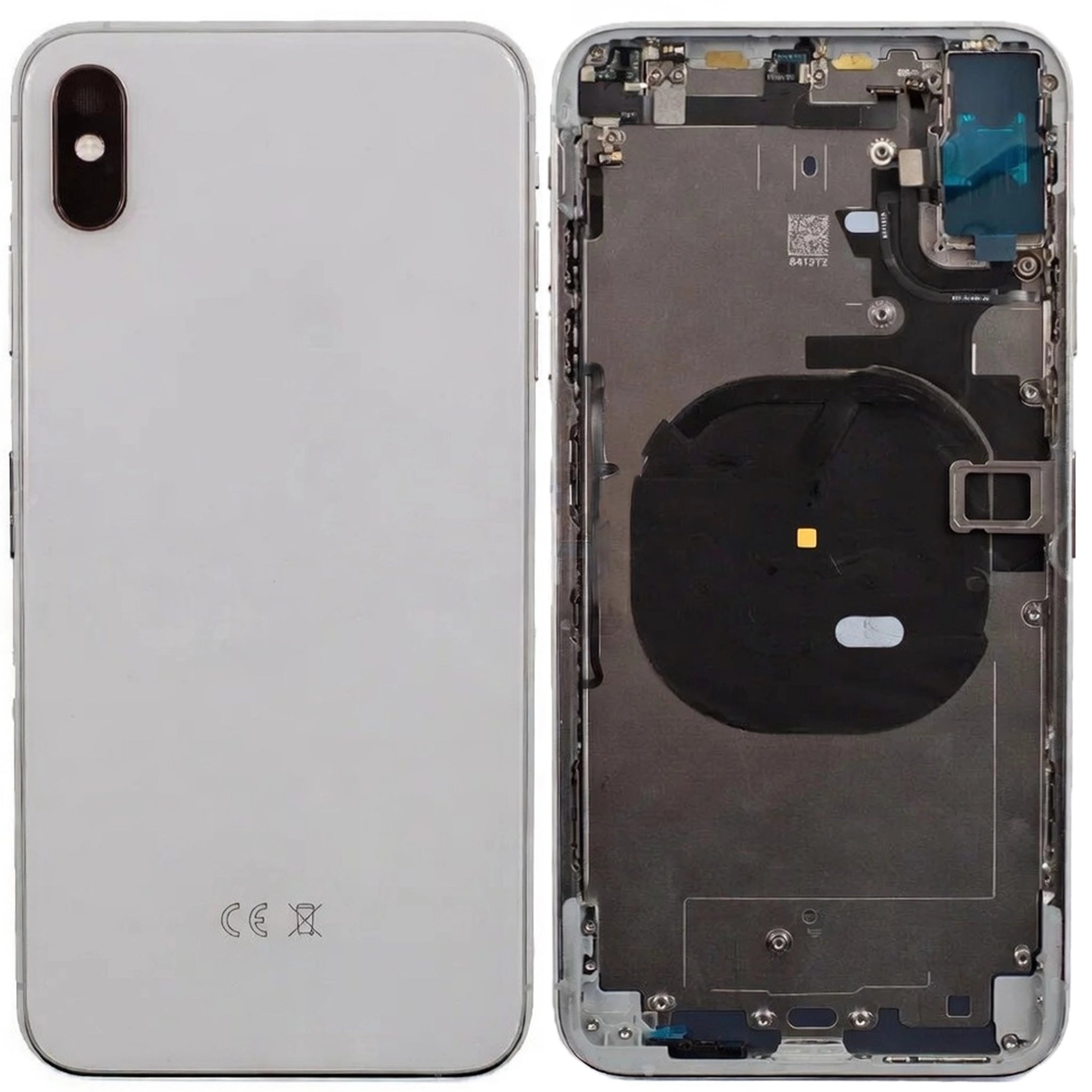 Akkudeckel Gehäuse mit klein Teile passend für iPhone Xs Max Weiß