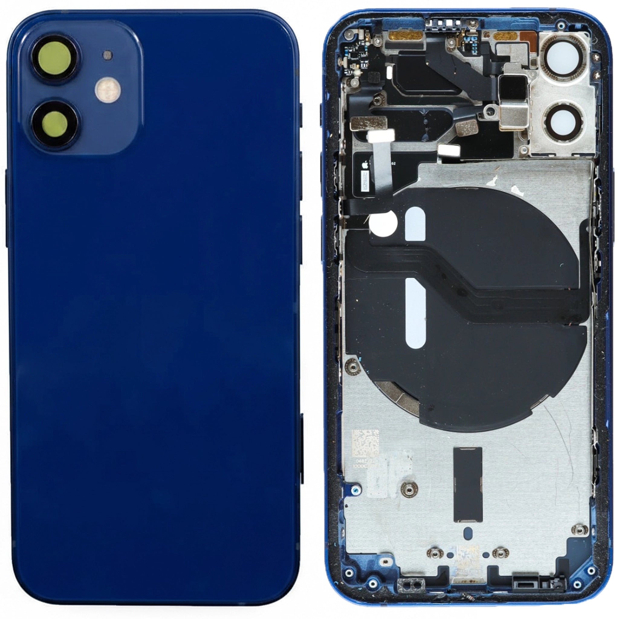 Akkudeckel Gehäuse mit klein Teile passend für iPhone 12 Mini Blau