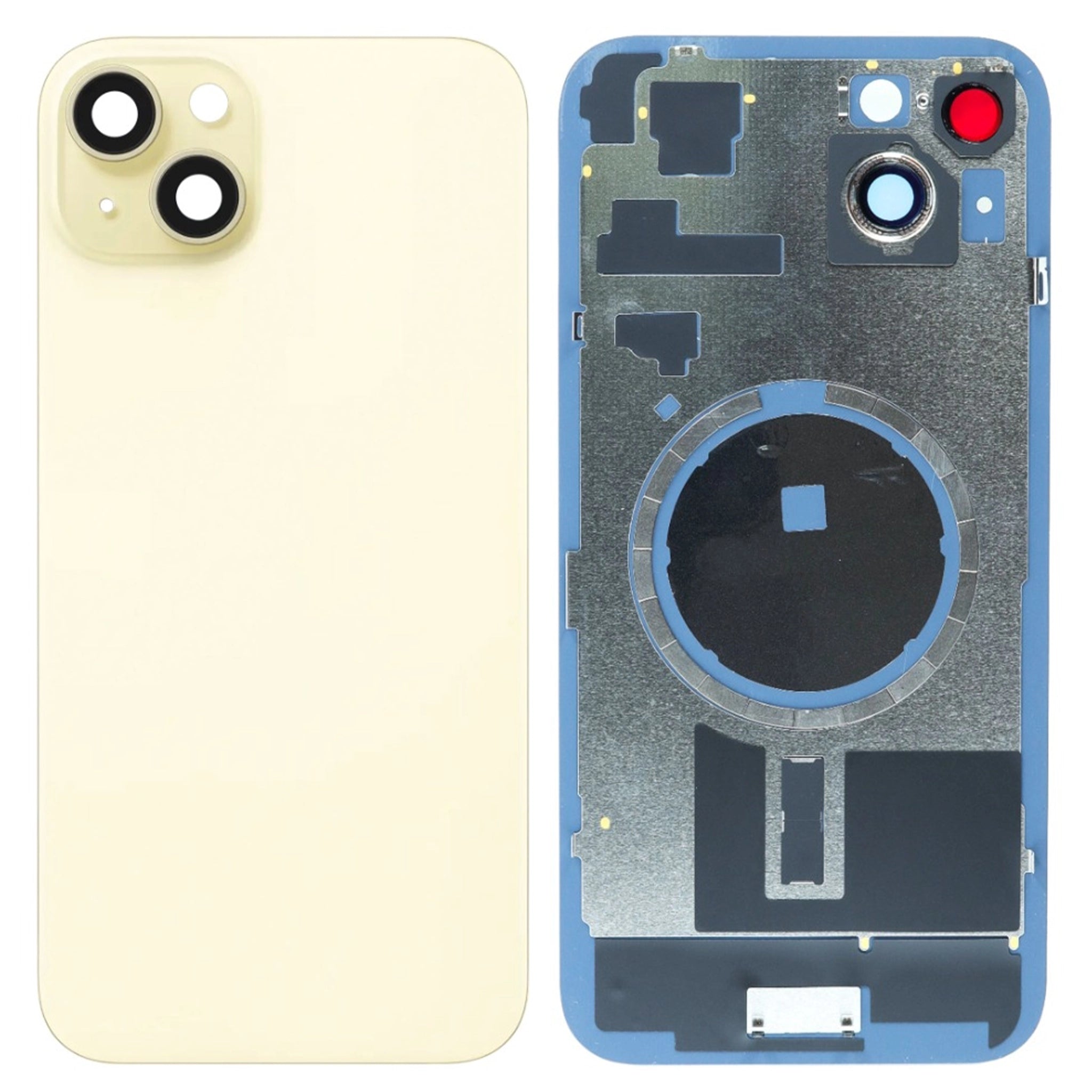 Phone 15 Akkudeckel mit Rahmen und MagSafe Ring - Gelb