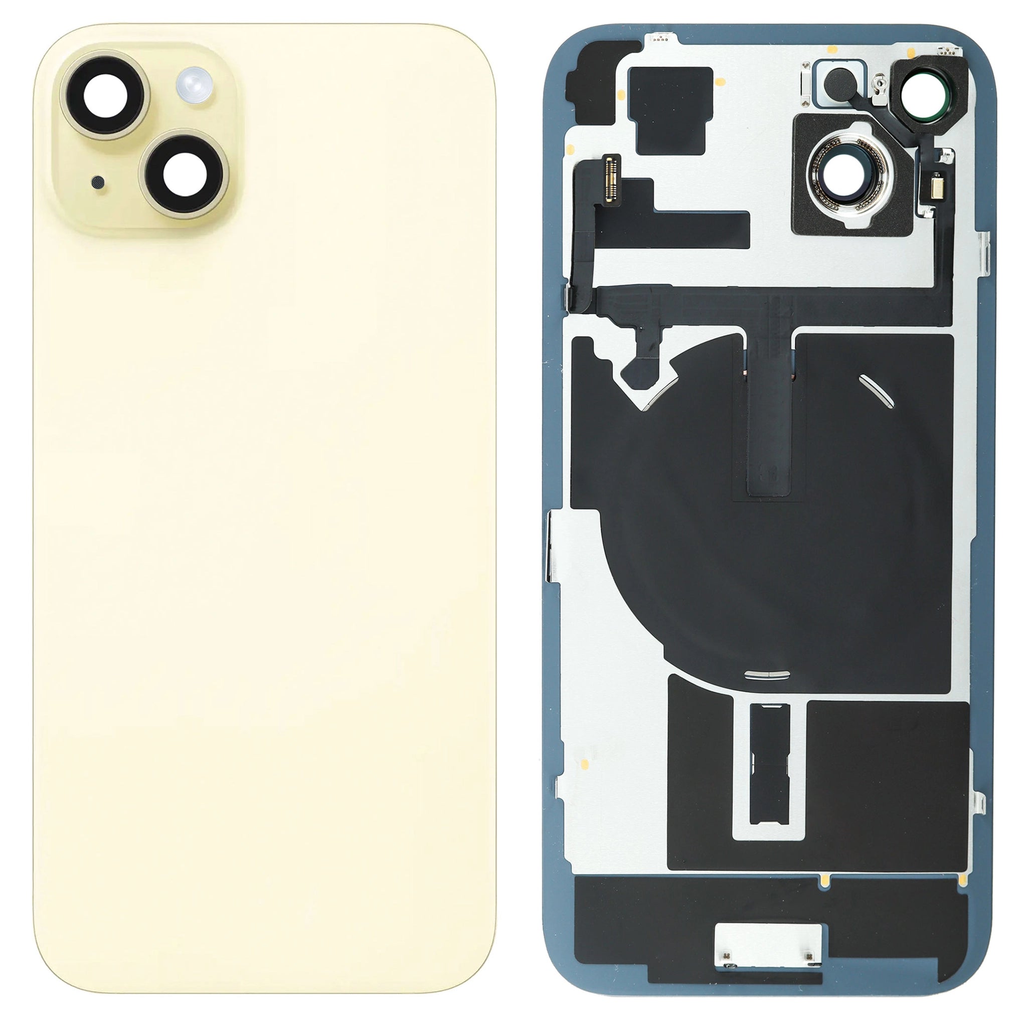 iPhone 15 Plus Akkudeckel mit Rahmen und MagSafe-Ring Gelb