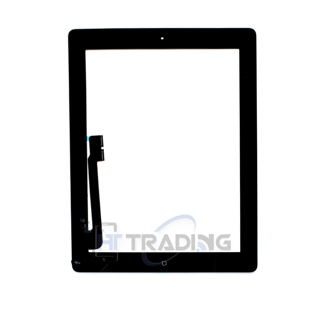 Touchscreen für iPad 4 (2012), iPad 3 (2012) mit Kleber A1458 A1459 A1460 A1416 A1430 A140 Schwarz