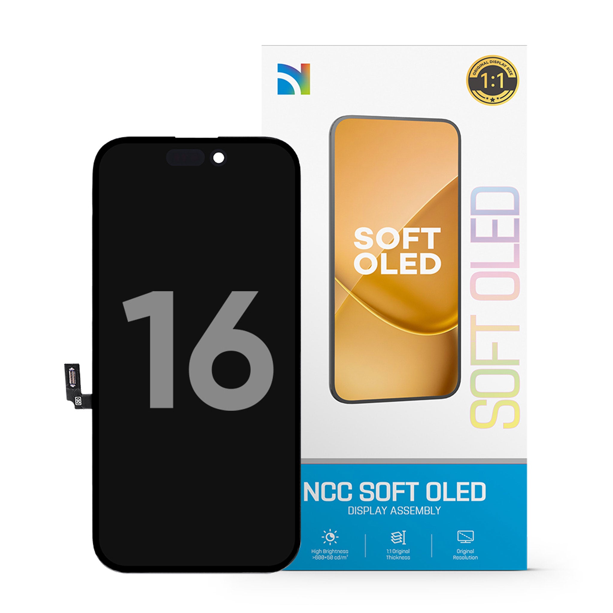 iPhone 16 Soft OLED Display - Premium Ersatzdisplay mit 120 Hz ProMotion und True Tone