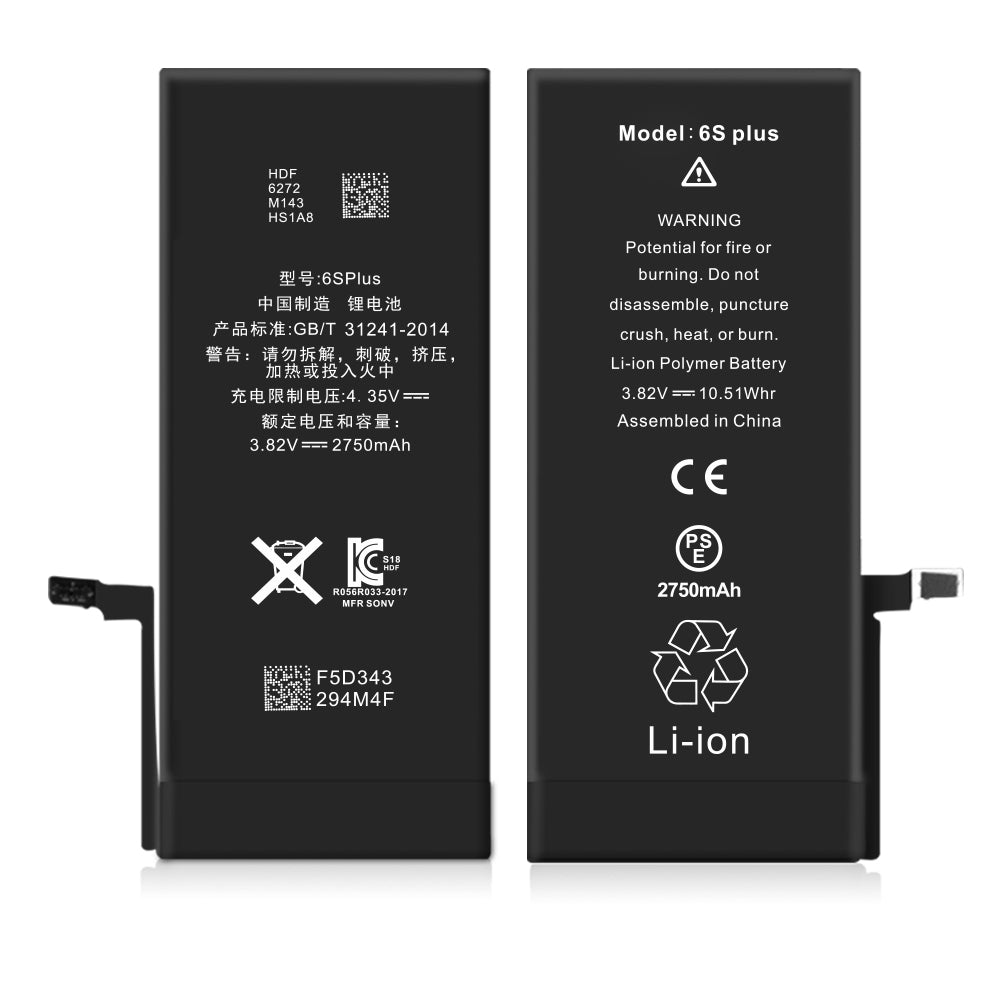 Akku für iPhone 6s Plus Premium 2750mAh - Ersatzakku mit Klebestreifen