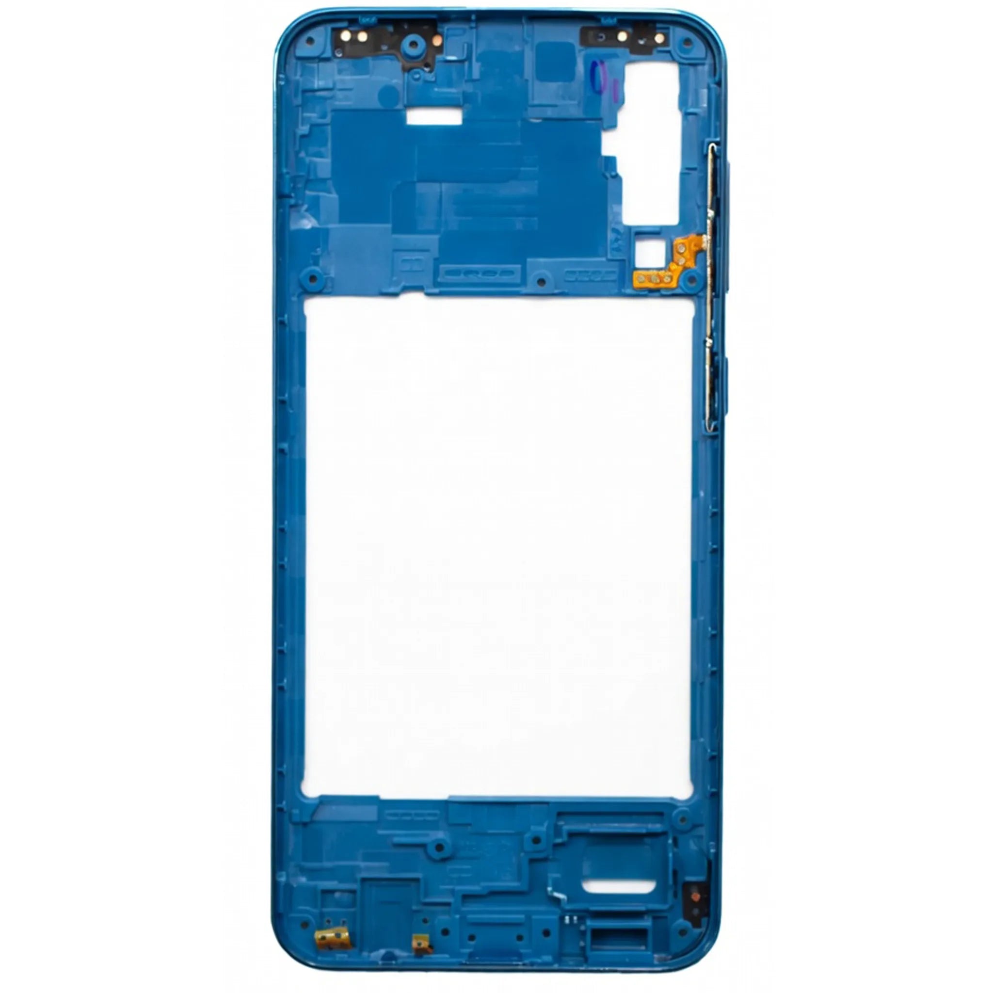 Ersatz-Mittelgehäuse (Rahmen) für Samsung Galaxy A50 (SM-A505F) in Blau zur Gehäusereparatur.