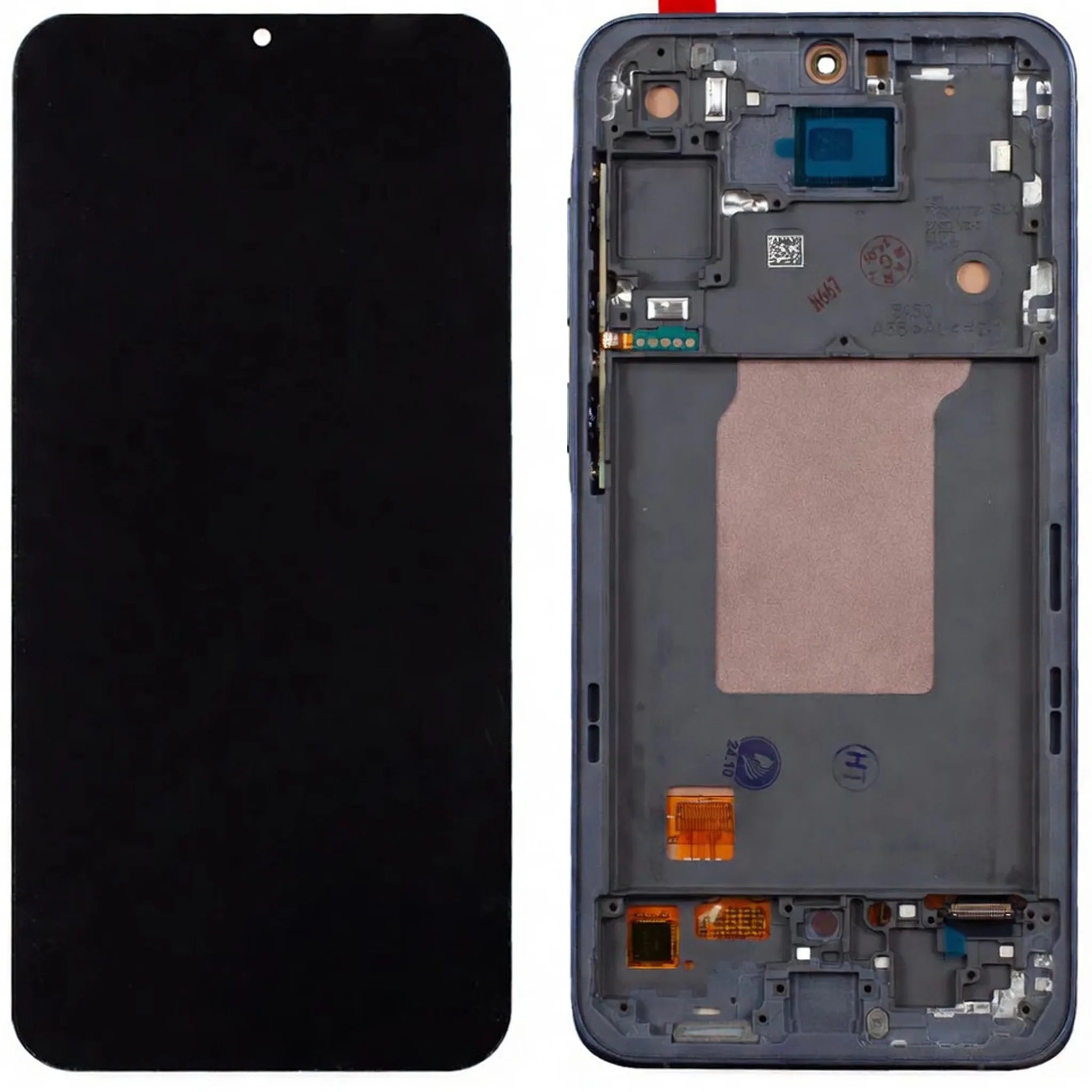Samsung Galaxy A55 5G Ersatzdisplay mit Rahmen Soft OLED Schwarz.
