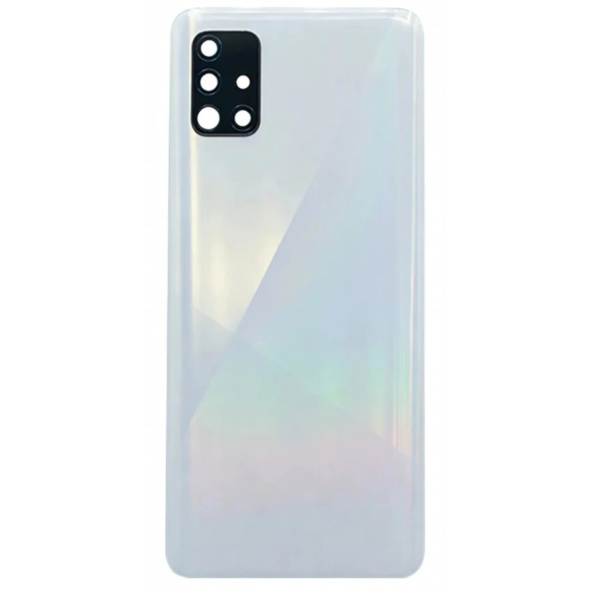 Samsung Galaxy A71 (SM-A715F) Akkudeckel Rückseite in Prism Crush White mit Kameralinse.