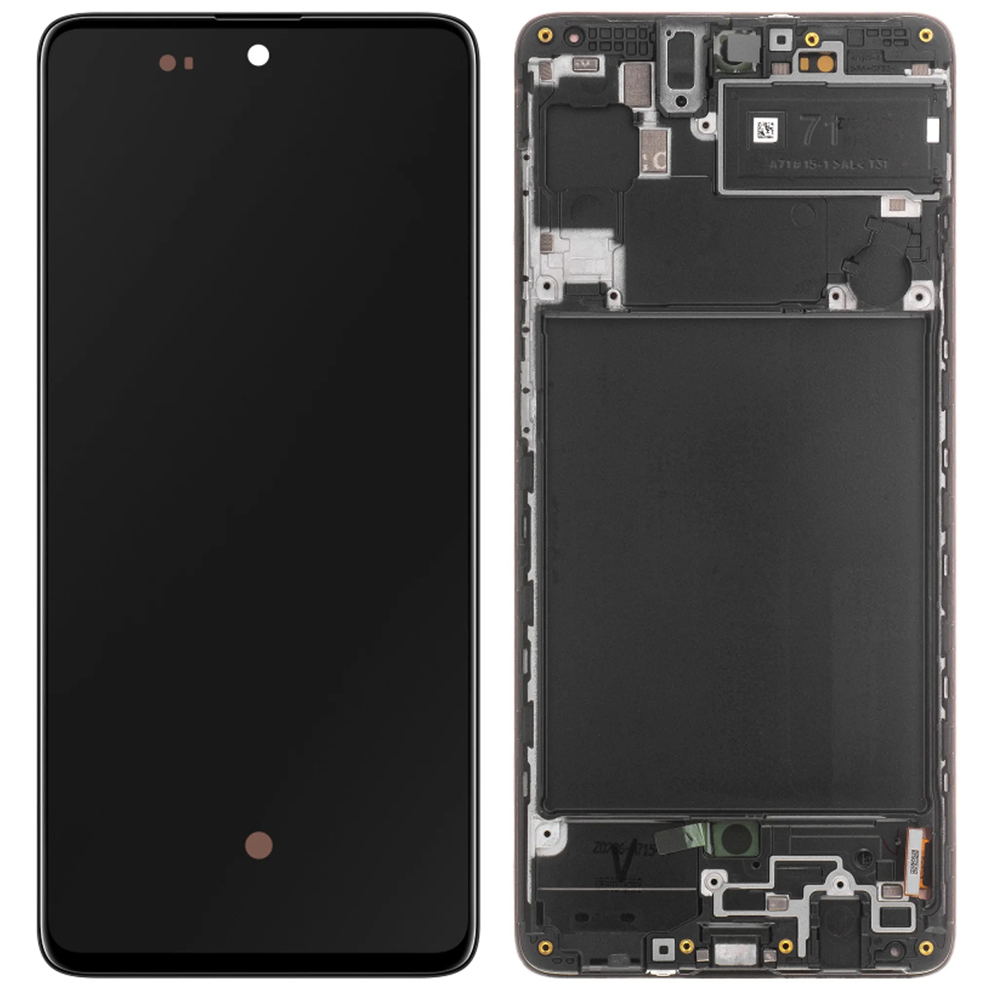 Original Samsung Galaxy A71 Service Pack Display in Schwarz.