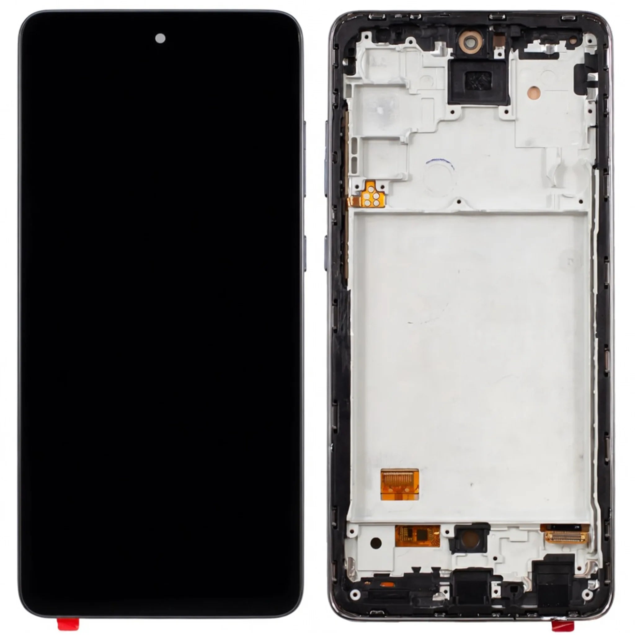 Samsung Galaxy A72 Soft OLED Display mit Rahmen in Awesome Black Ersatzteil.