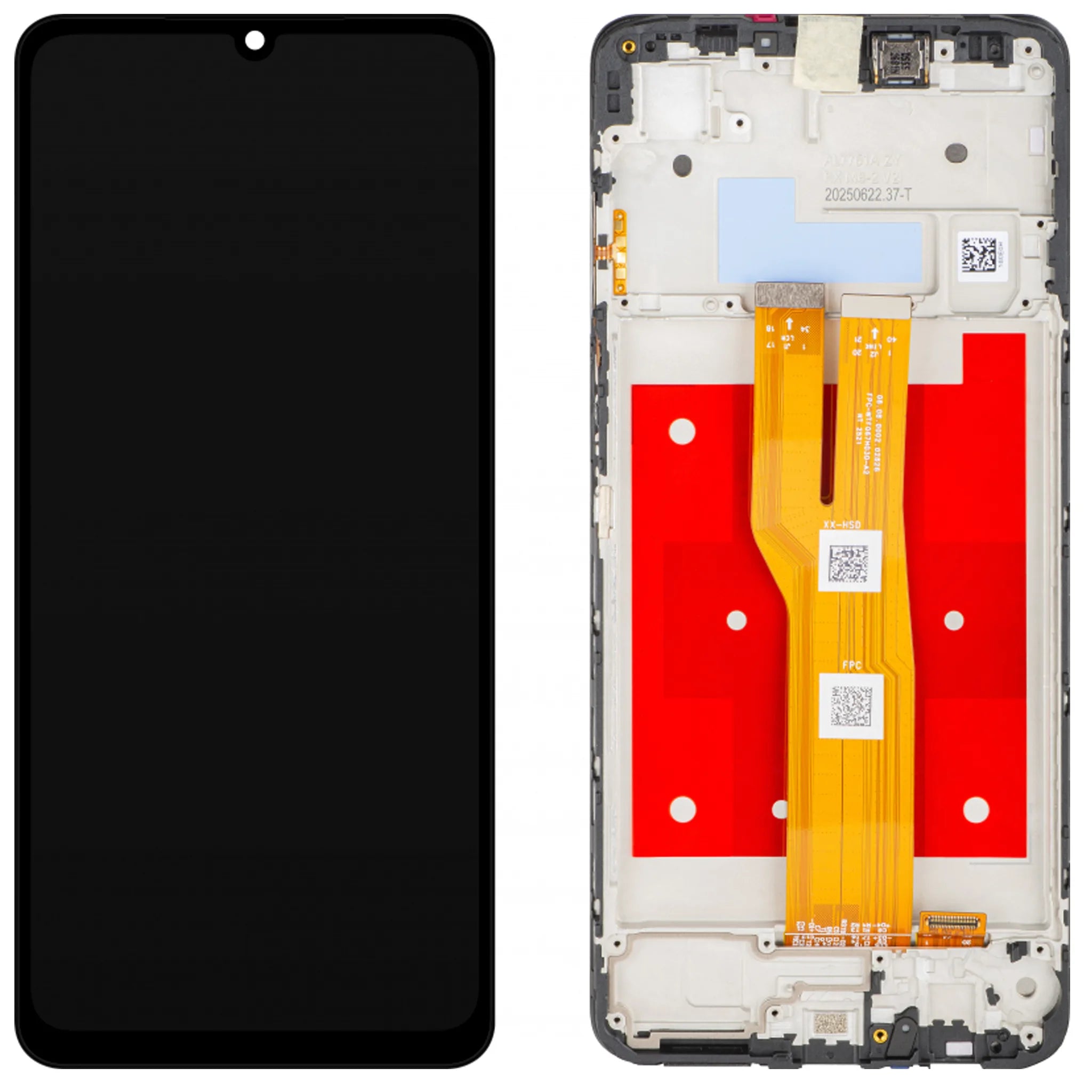 Samsung Galaxy A07 4G (SM-A075F) Display Einheit mit Rahmen Service Pack in Schwarz.
