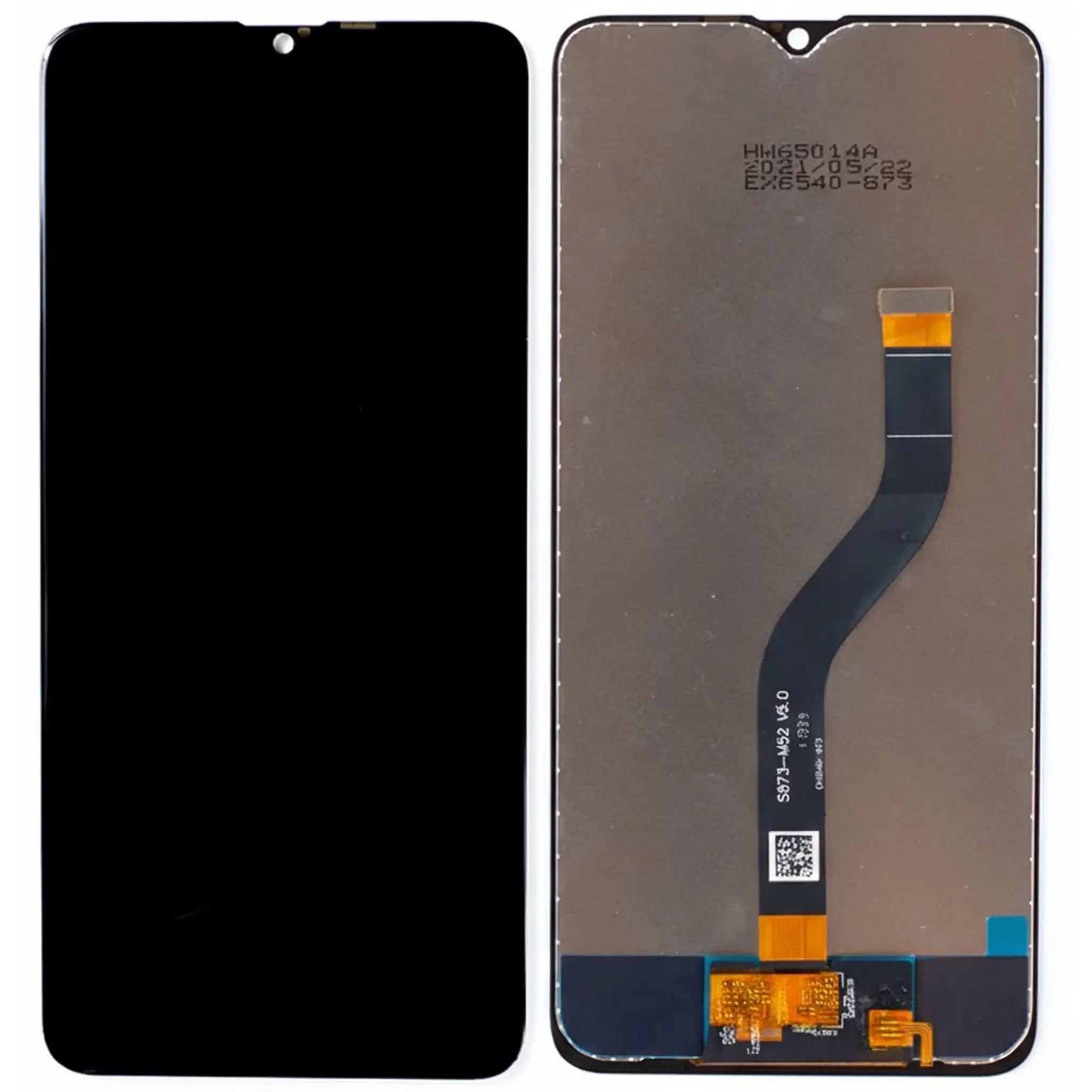 Samsung Galaxy A20s (SM-A207F) OEM Display ohne Rahmen Ersatzteil Vorder- und Rückseite.
