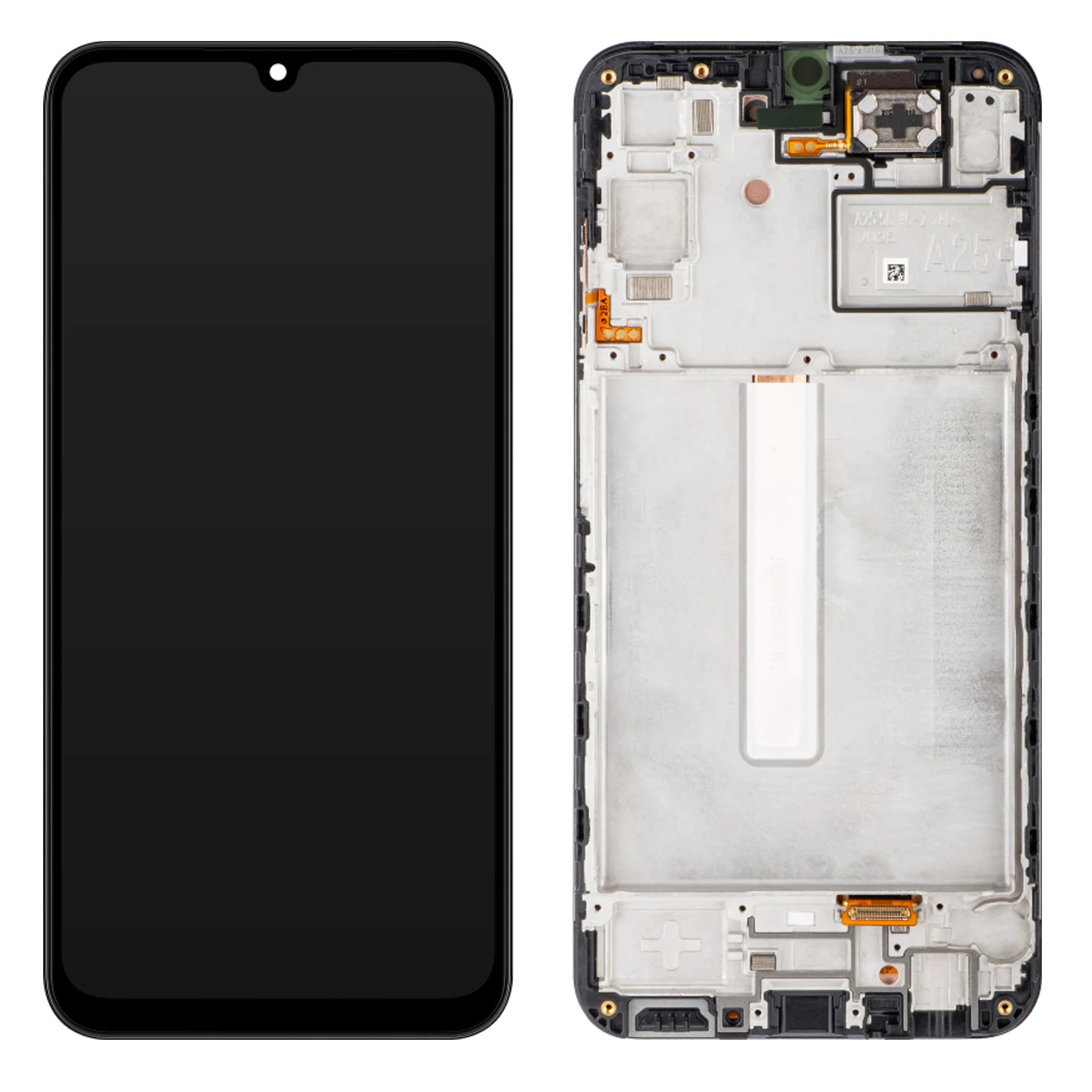 Original Samsung Galaxy A25 5G (SM-A256B) Service Pack Display in Schwarz mit vormontiertem Rahmen