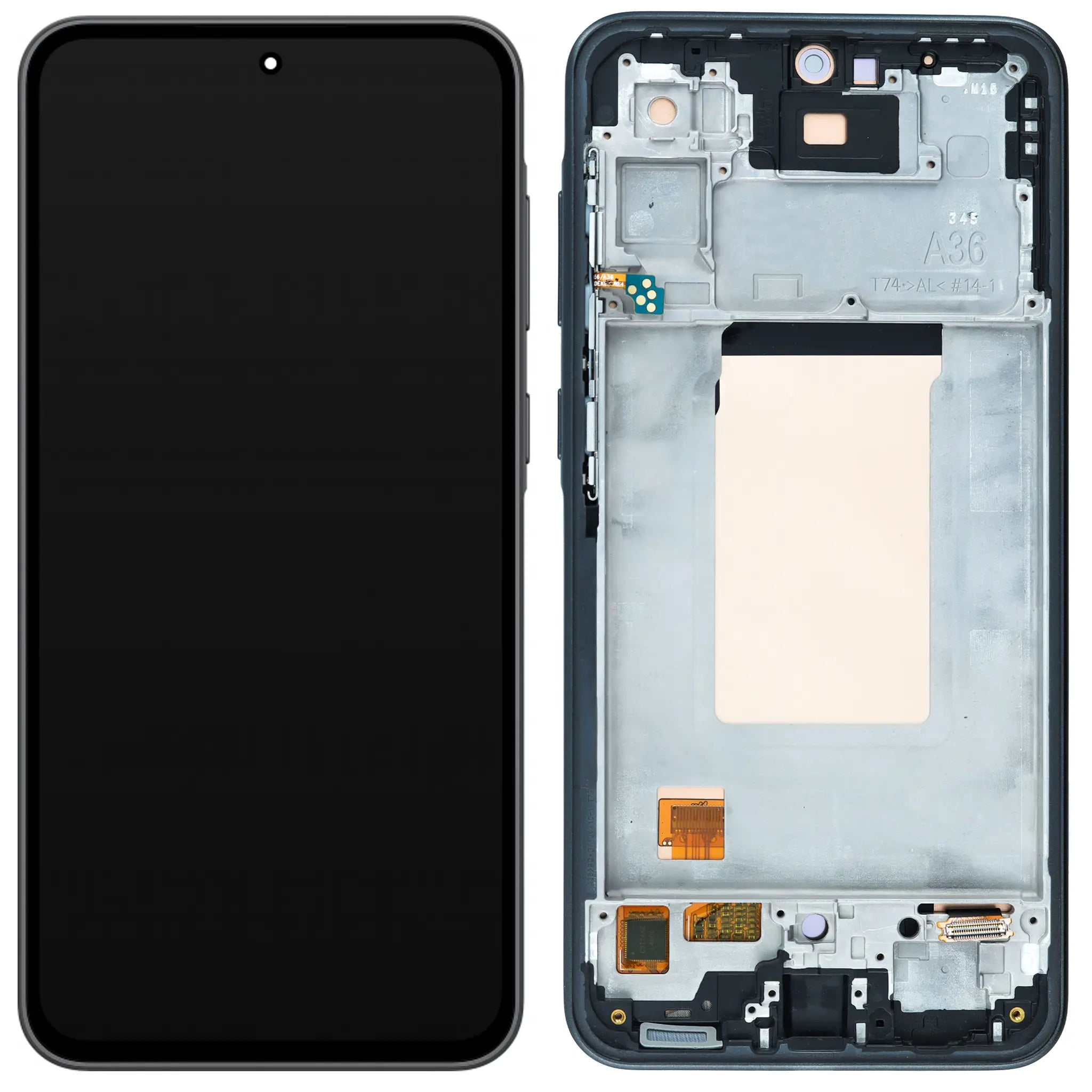 Ersatz-Display mit Rahmen für Samsung Galaxy A36 5G (A366) in Schwarz, Soft OLED Qualität