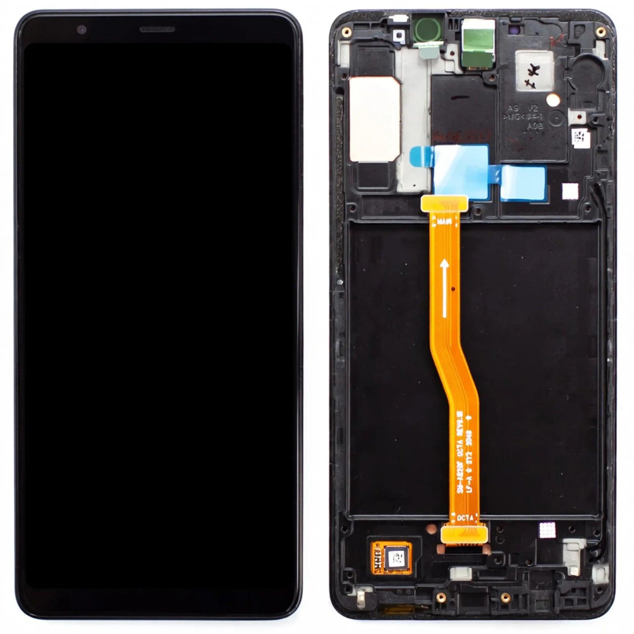 Original Samsung Galaxy A9 2018 (SM-A920F) Service Pack Display in Caviar Black.