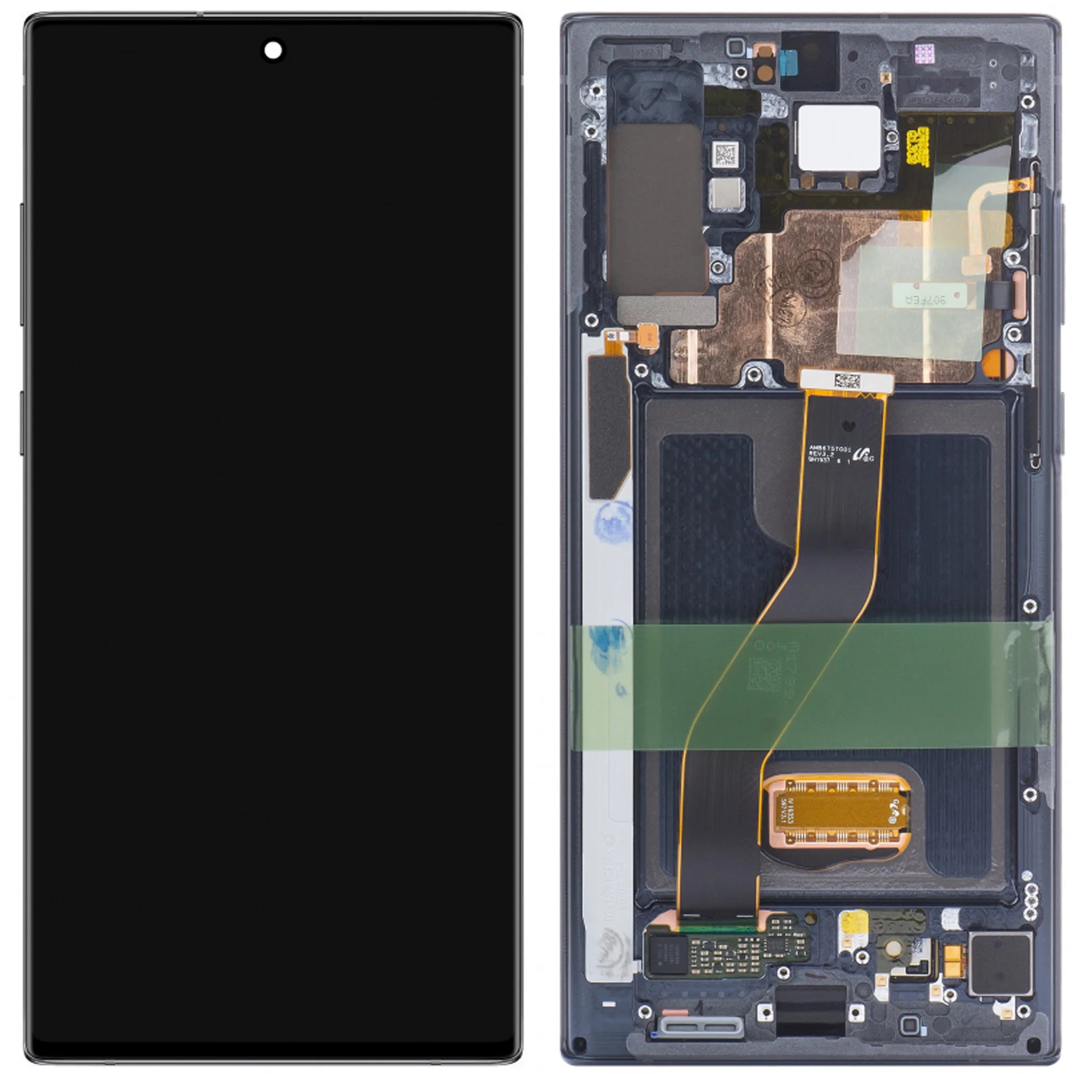 Original Samsung Galaxy Note 10 Plus Service Pack Display in Aura Black inklusive Rahmen.