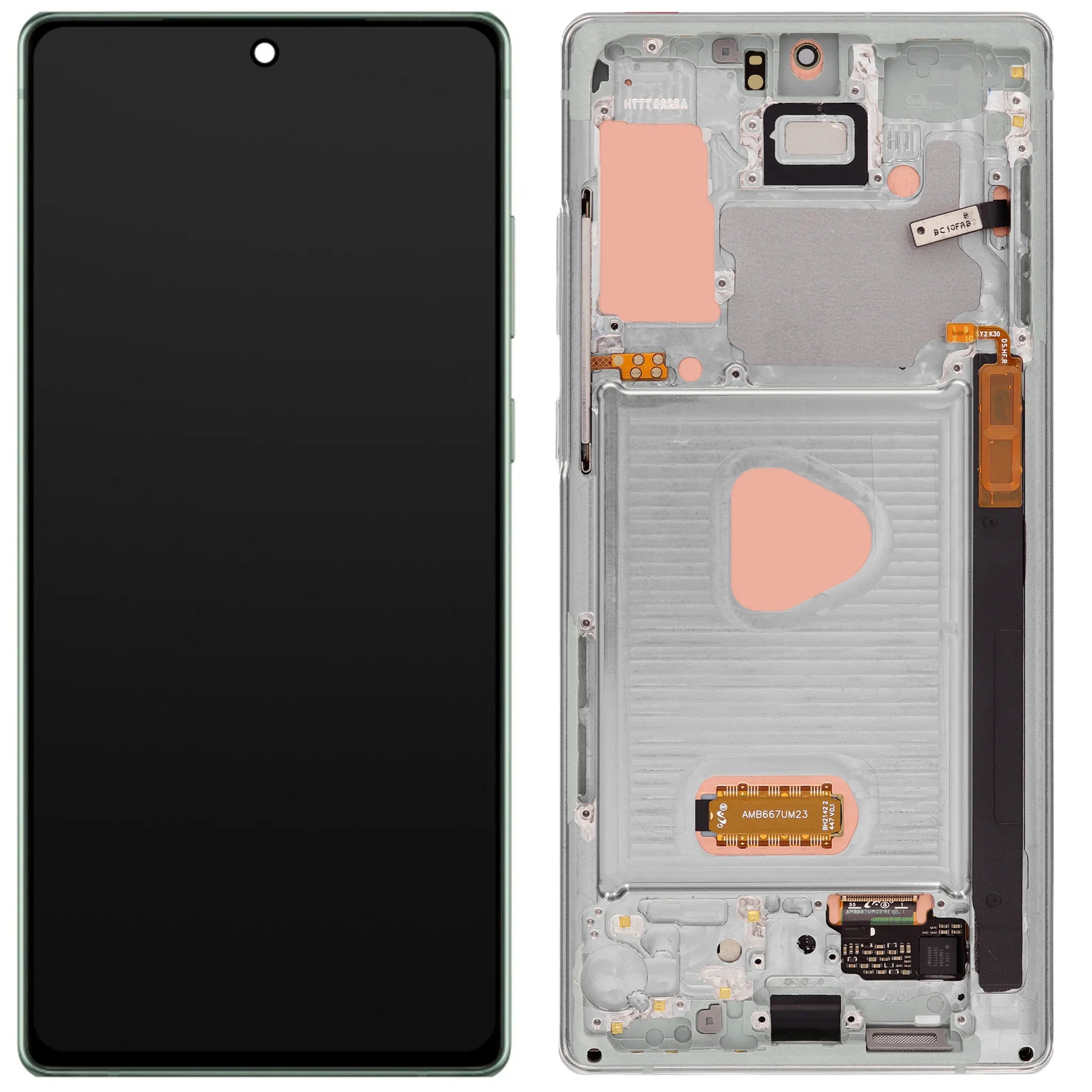 Original Samsung Galaxy Note 20 Service Pack Display in Mystic Gray inklusive Rahmen.