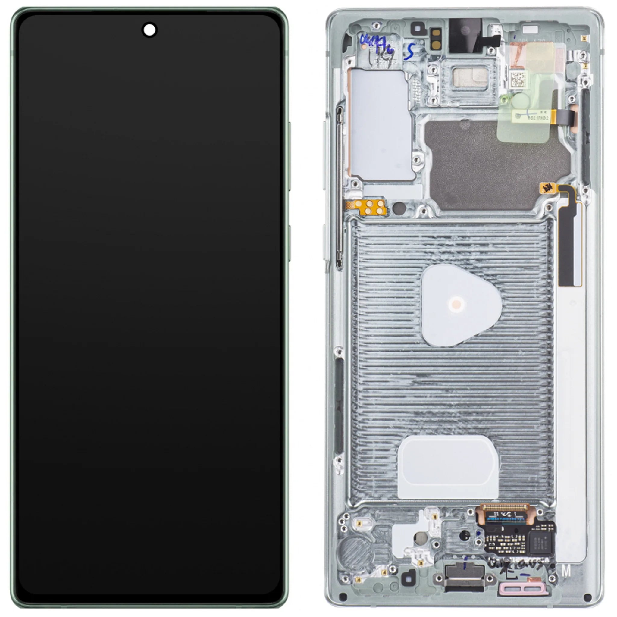 Original Samsung Galaxy Note 20 Service Pack Display in Mystic Green inklusive Rahmen.