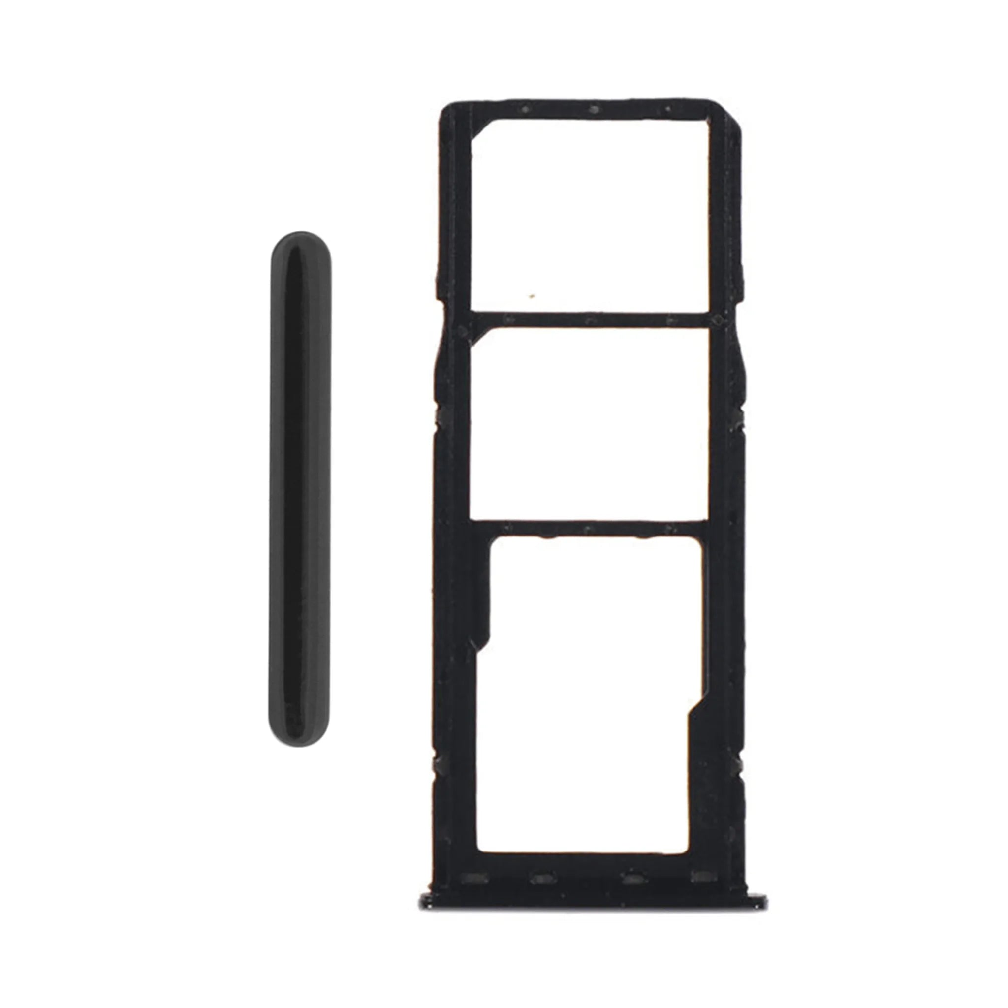 Ersatz-Sim-Halter (Sim Tray) für Samsung Galaxy A50 (A505F) in Schwarz – Triple Slot.