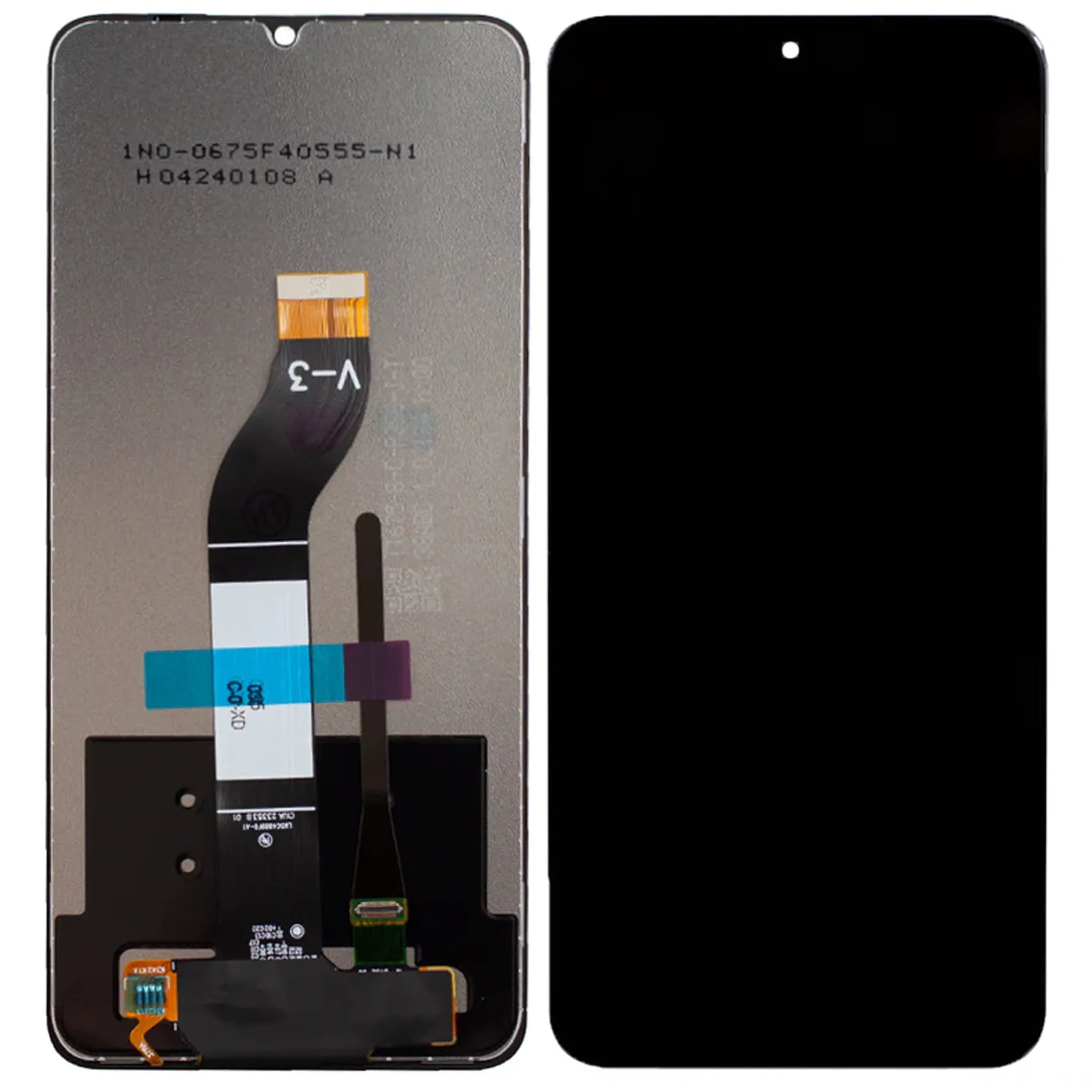 OEM Display ohne Rahmen für das Xiaomi Redmi 13C 4G, 5G und Poco C65 vor hellem Hintergrund.